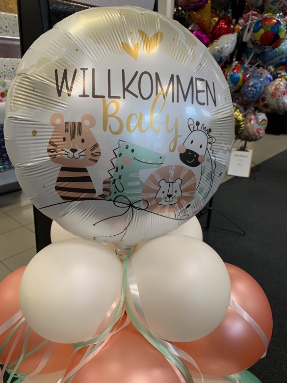 Heliumballon Willkommen Baby
