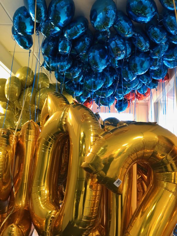 Zahlenballons gold