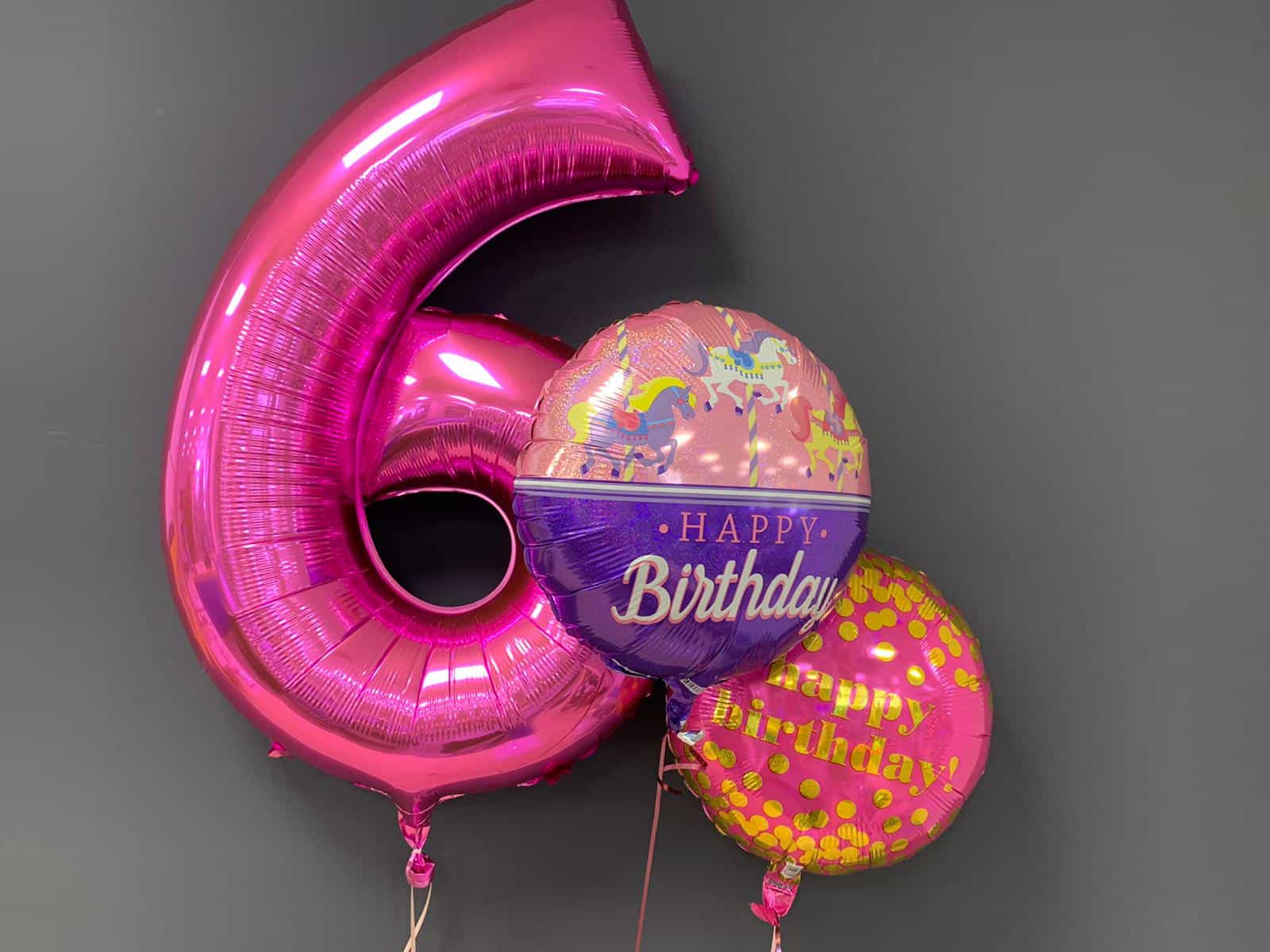 Zahlenballon silber Luftballon mit Zahl 6 Heliumballon Folienballon Party-Deko 