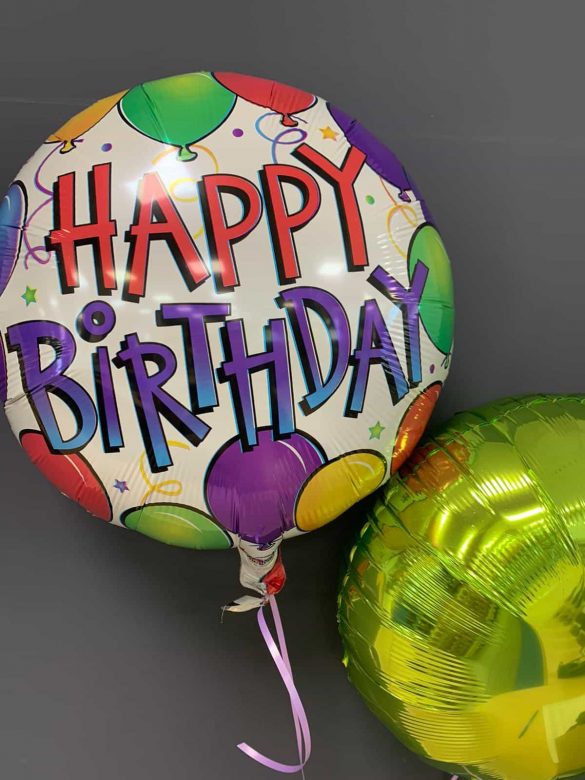 Happy Birthday Ballon mit Dekoballon